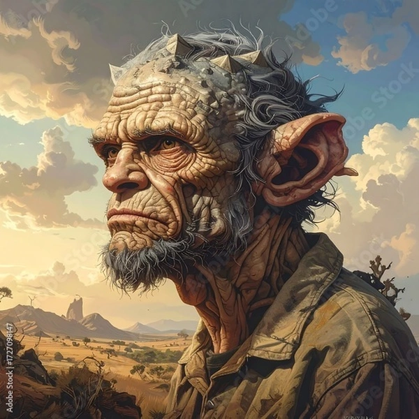 Fototapeta Portrait of an aged creature