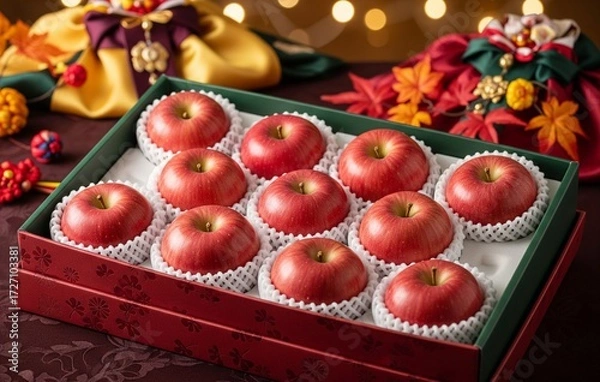 Fototapeta 추석 설날 명절 고급 사과 선물세트