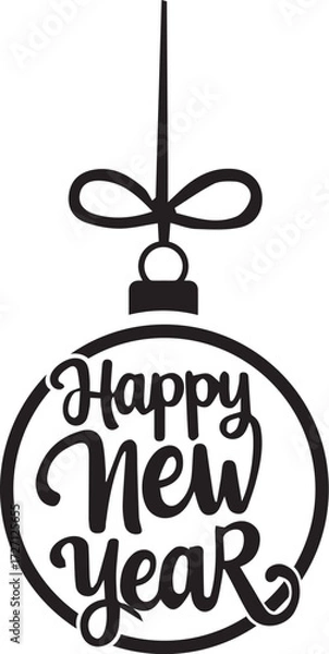 Fototapeta Happy New Year Ornament Silhouette