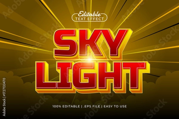 Fototapeta sky light editable text effect