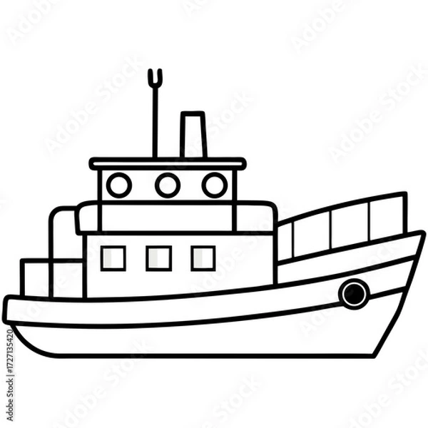 Obraz Tugboat Line Vector
