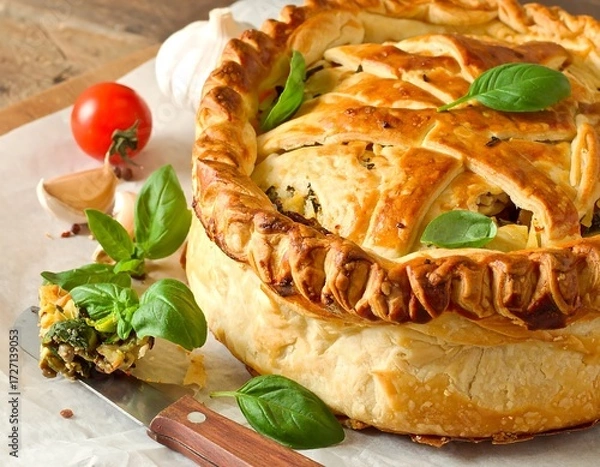 Fototapeta Rustic Vegetable Tart