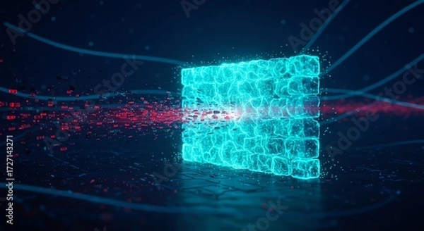 Fototapeta Digital Firewall Cyber Security Network Protection Technology Secure