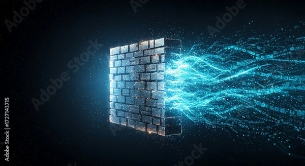 Fototapeta Digital Fortress Abstract Data Flow Futuristic Tech Connection
