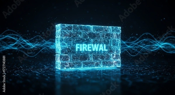 Fototapeta Digital Security Firewall Data Protection Cyber Defense Network