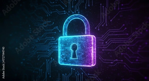 Fototapeta Digital Security Lock Future Technology Secure Data Protection