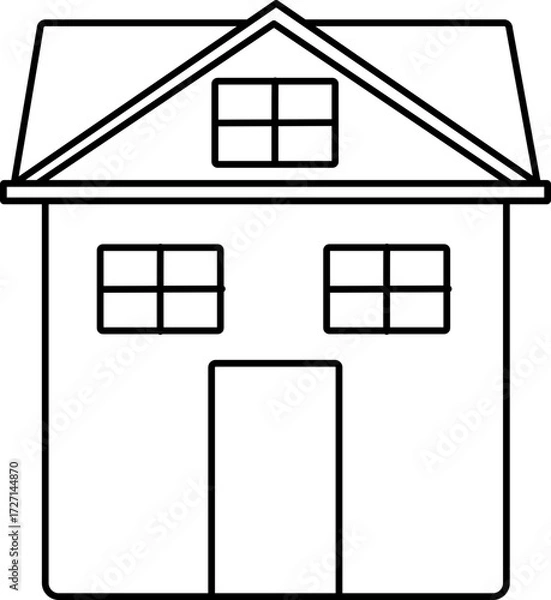 Fototapeta Vector Illustration of Cartoon Snail. Simple Outline Snail Coloring Page