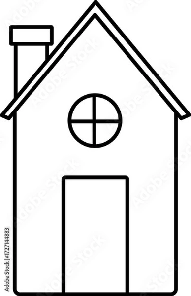 Fototapeta Vector Illustration of Cartoon Snail. Simple Outline Snail Coloring Page