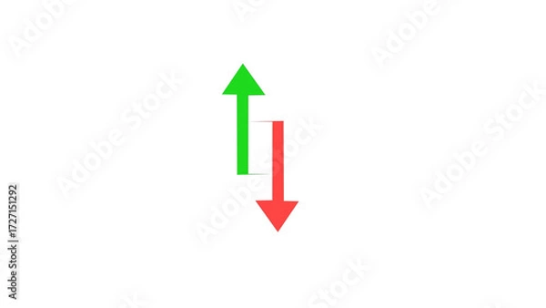 Fototapeta Red and green arrow up and down side with transparent background 