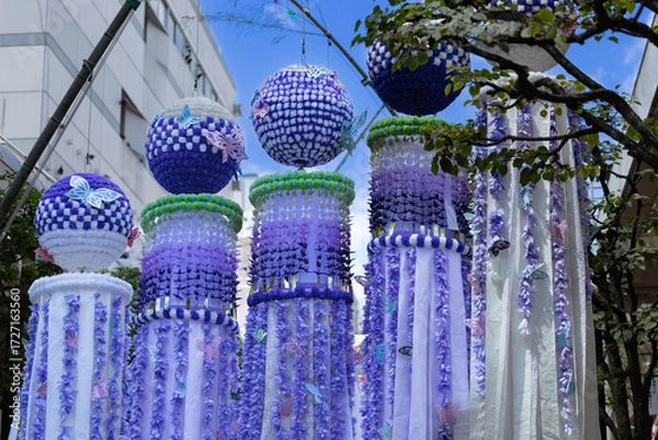 Fototapeta 仙台七夕まつり　仙台七夕の七夕飾り