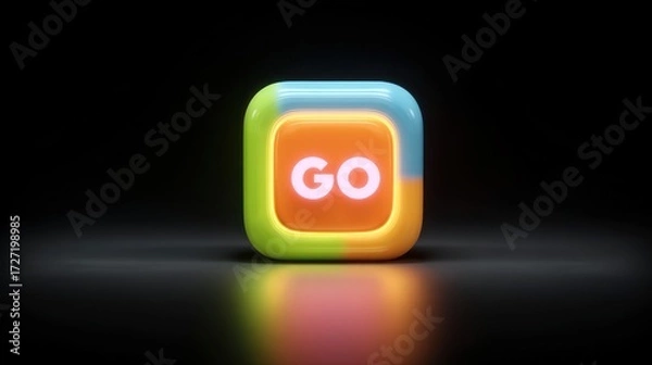 Fototapeta Colorful go button icon