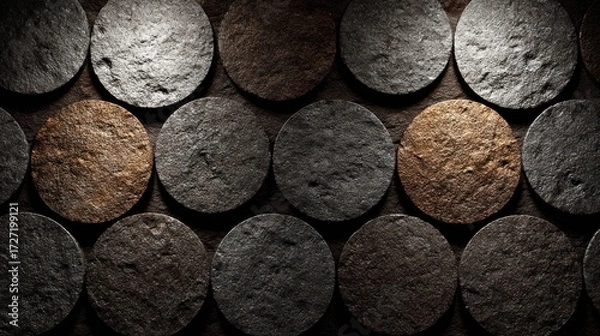 Fototapeta Circular stone wall design