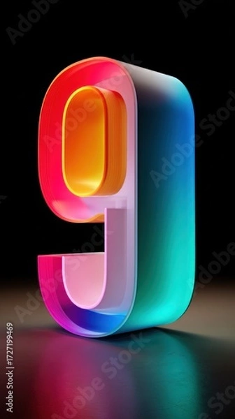 Fototapeta Colorful number nine design