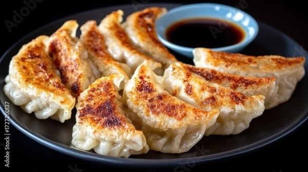 Fototapeta Crispy fried dumplings plate