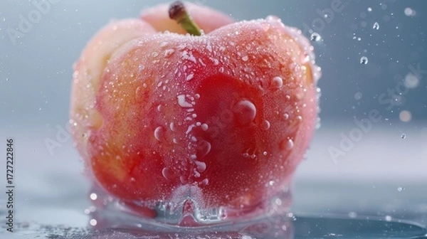 Obraz Water splashing on apple