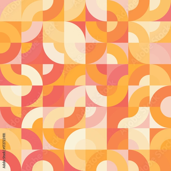 Fototapeta Decorative geometric shapes seamless pattern