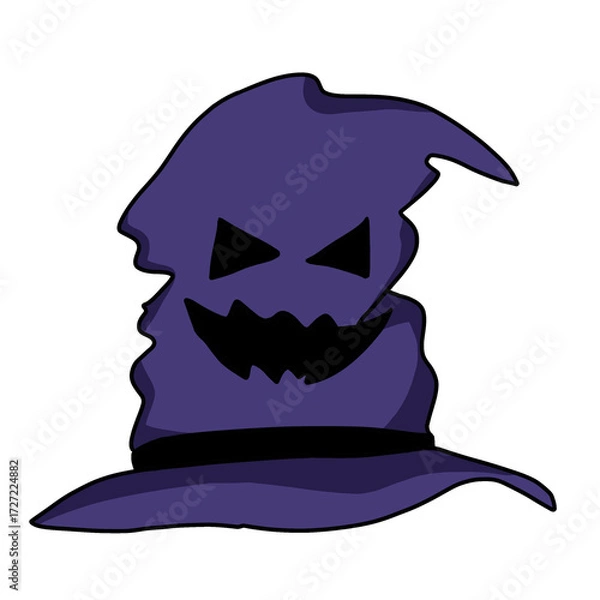 Obraz halloween cartoon purple witch hat