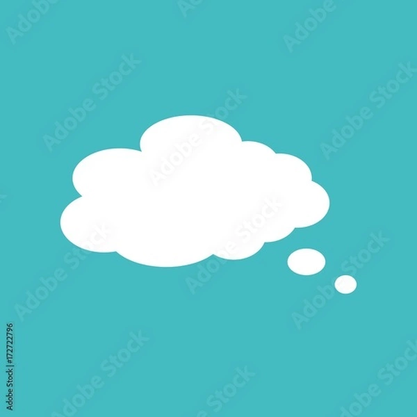 Fototapeta Thinking white bubble icon.