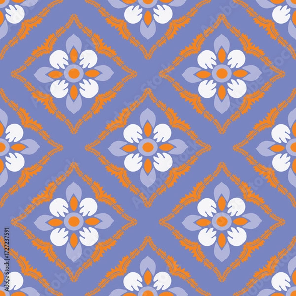 Fototapeta Geometric seamless pattern designed for background, decoration, fabric, clothing.