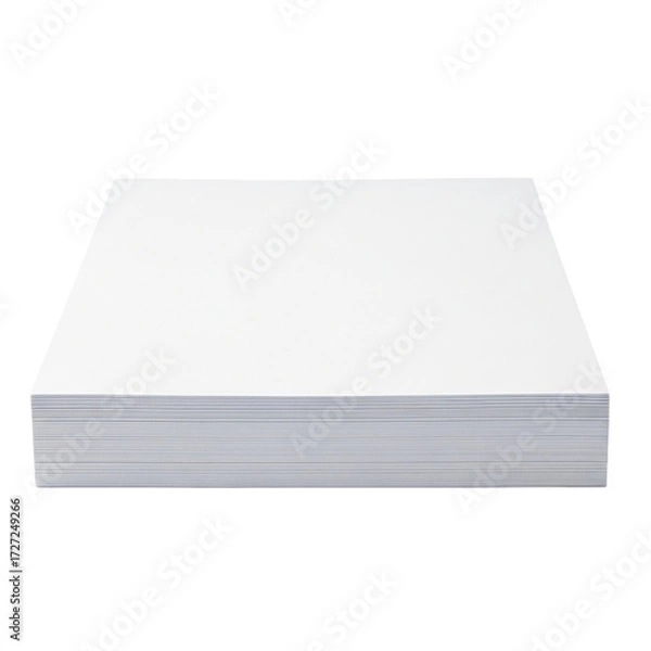 Fototapeta Crisp white paper stack on isolated background Clean sheets for printing writing drawing on transparent background