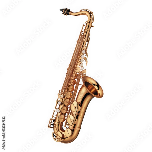 Fototapeta golden saxophone isolated on transparent background PNG
