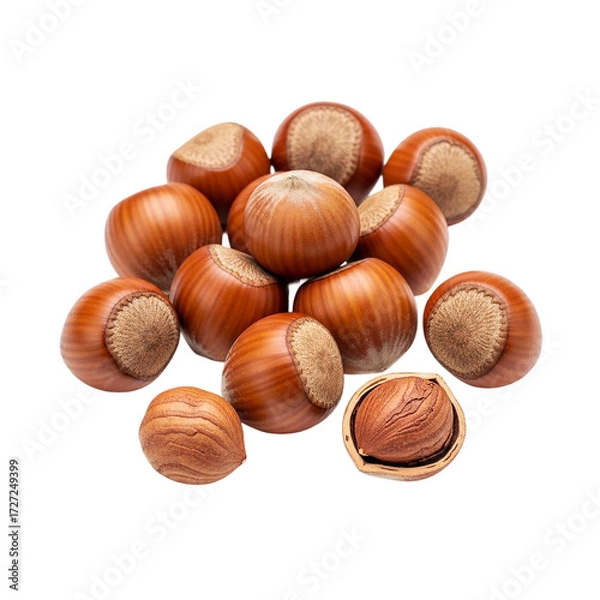 Fototapeta Fresh Hazelnuts Delight Pile of Nutritious Filberts for Healthy Eating Snack and Culinary Uses on transparent background