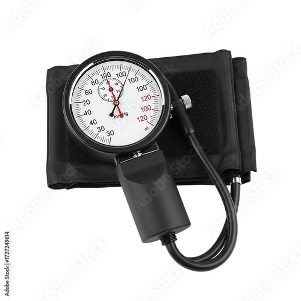 Fototapeta Blood Pressure Monitoring Device Cuff Sphygmomanometer Health Check Hypertension Awareness and on transparent background