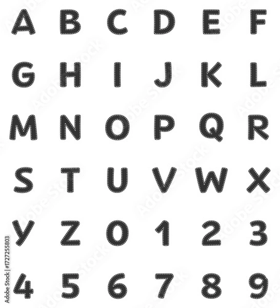 Obraz アップリケ風アルファベット＋数字セット