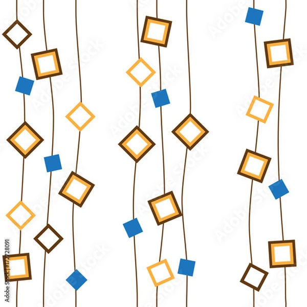 Obraz Seamless abstract geometric background. Diamonds threaded on a string.