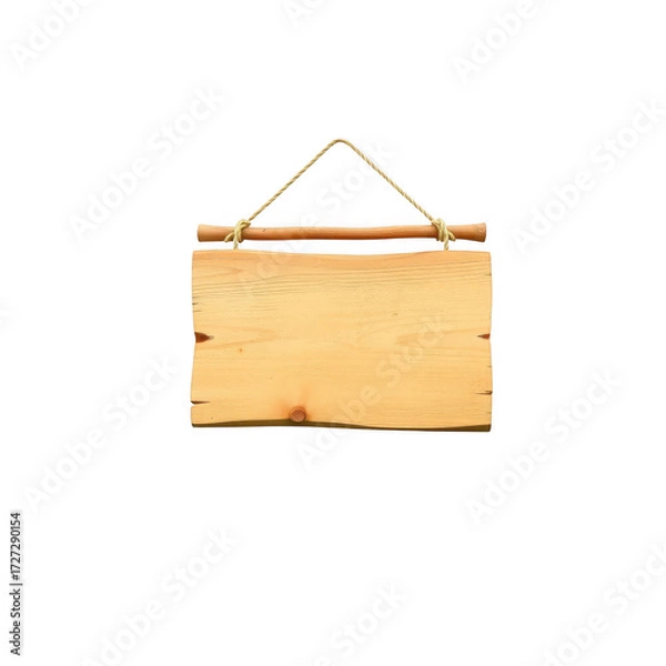 Fototapeta Old parchment scroll hanging on a wooden rod with string against a black background