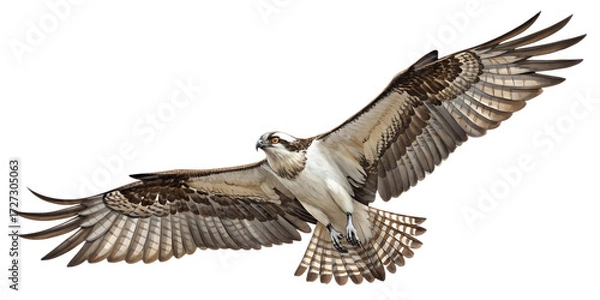 Obraz Osprey PNG – Realistic Flying Fishing Raptor on Transparent Background