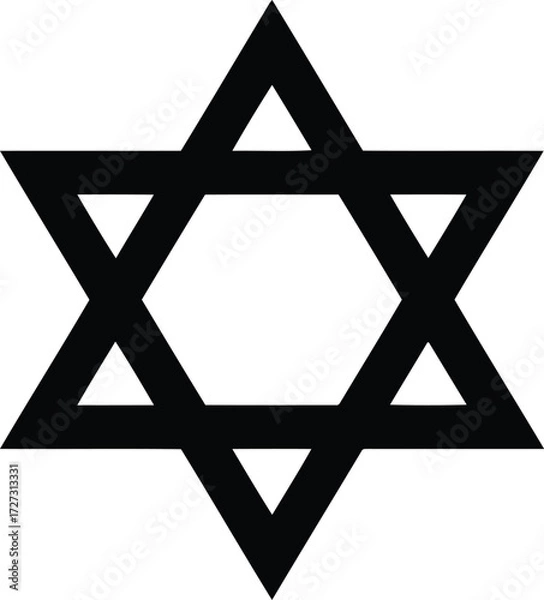 Fototapeta Modern star of david symbol clean minimalist geometric icon vector