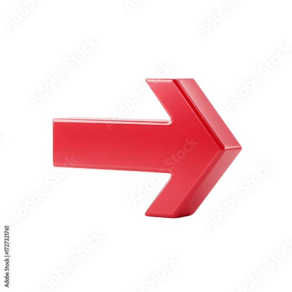 Fototapeta Bold Red Arrow Signifying Direction and Movement in Minimalist Design for Creative Projects and Advertising