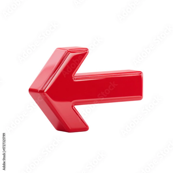 Fototapeta Vibrant Red Arrow Icon Representing Direction and Movement in a Modern Graphic Style