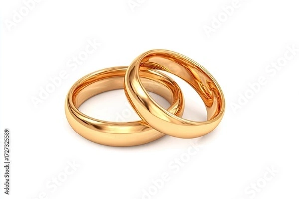 Obraz Two gold wedding rings on white background (1)