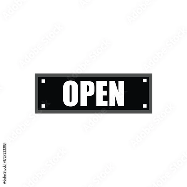 Fototapeta simple open icon black