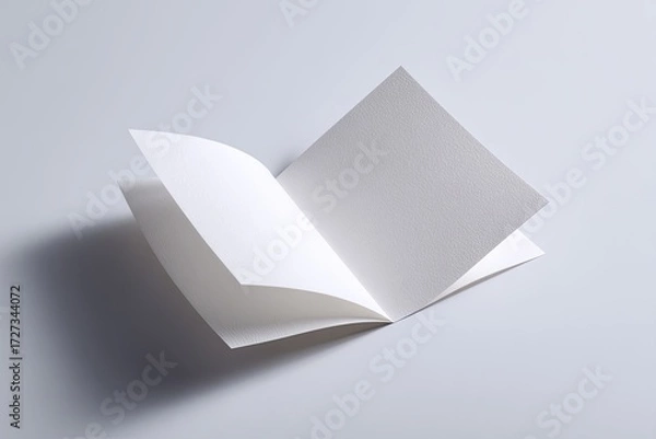 Fototapeta Blank brochure open on light gray surface