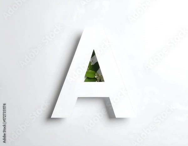 Obraz Capital letter A cutout with nature elements