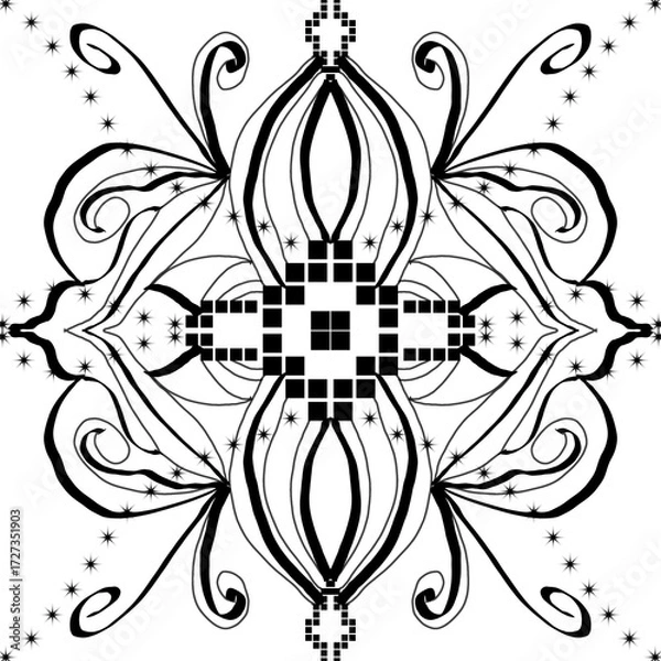 Fototapeta Ornamental Abstract Line Art Symmetry