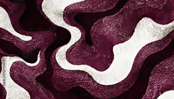Fototapeta An abstract design features a swirling maroon powder texture background