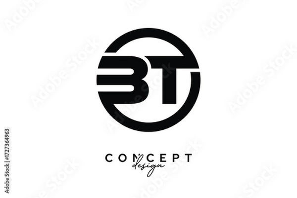 Fototapeta BT Creative Circle Monogram Logo Design – Modern Branding Concept