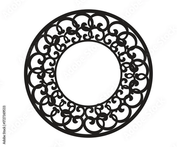Fototapeta artistic creative black floral circle.eps