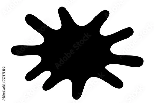 Fototapeta Black paint splatter abstract shape for grunge textures, graffiti effects, posters, and creative design elements on transparent background