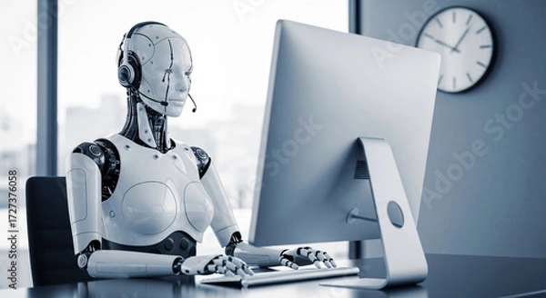 Fototapeta AI Customer Service Robot: Future of Support