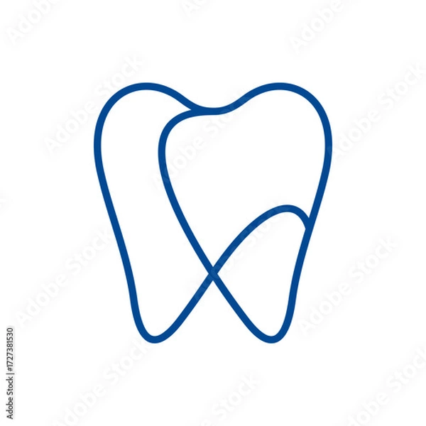 Fototapeta minimalist dental logo icon vector in line style design