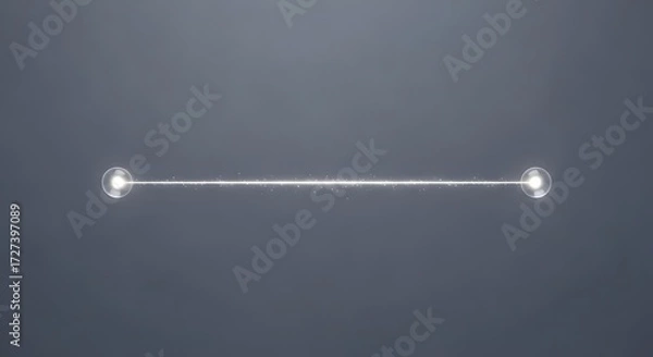 Obraz Futuristic digital connection concept with a luminous energy beam between two bright nodes