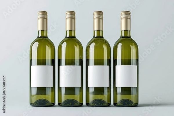 Fototapeta Four wine bottles in a row