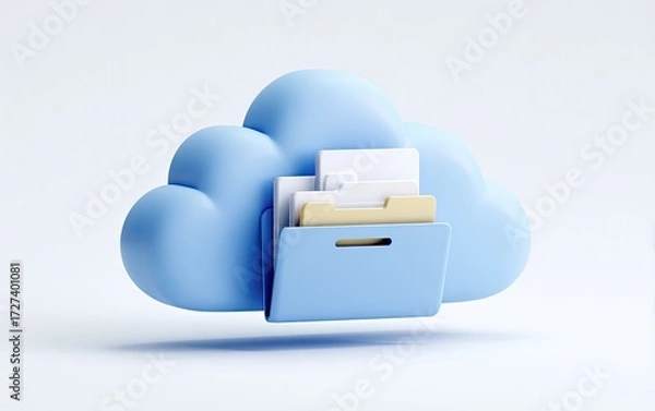 Fototapeta 3D rendering of a cloud storage icon