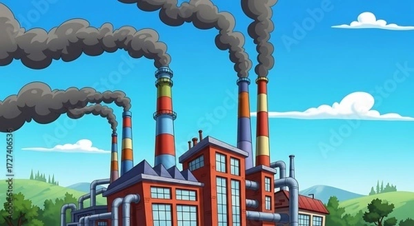 Obraz Factory Smokes Pollution. (1)