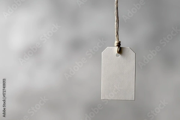 Fototapeta Empty tag hanging from twine